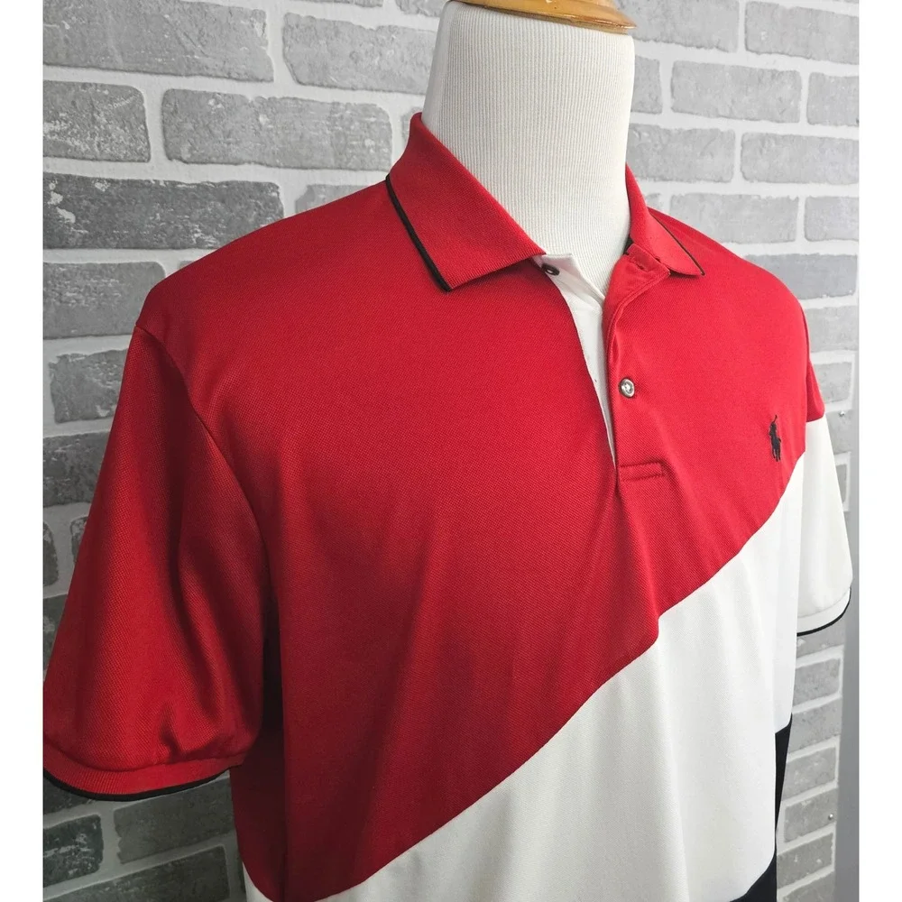 Polo Ralph Lauren Performance Color Block Golf Polo Shirt Men's XL Preppy Casual